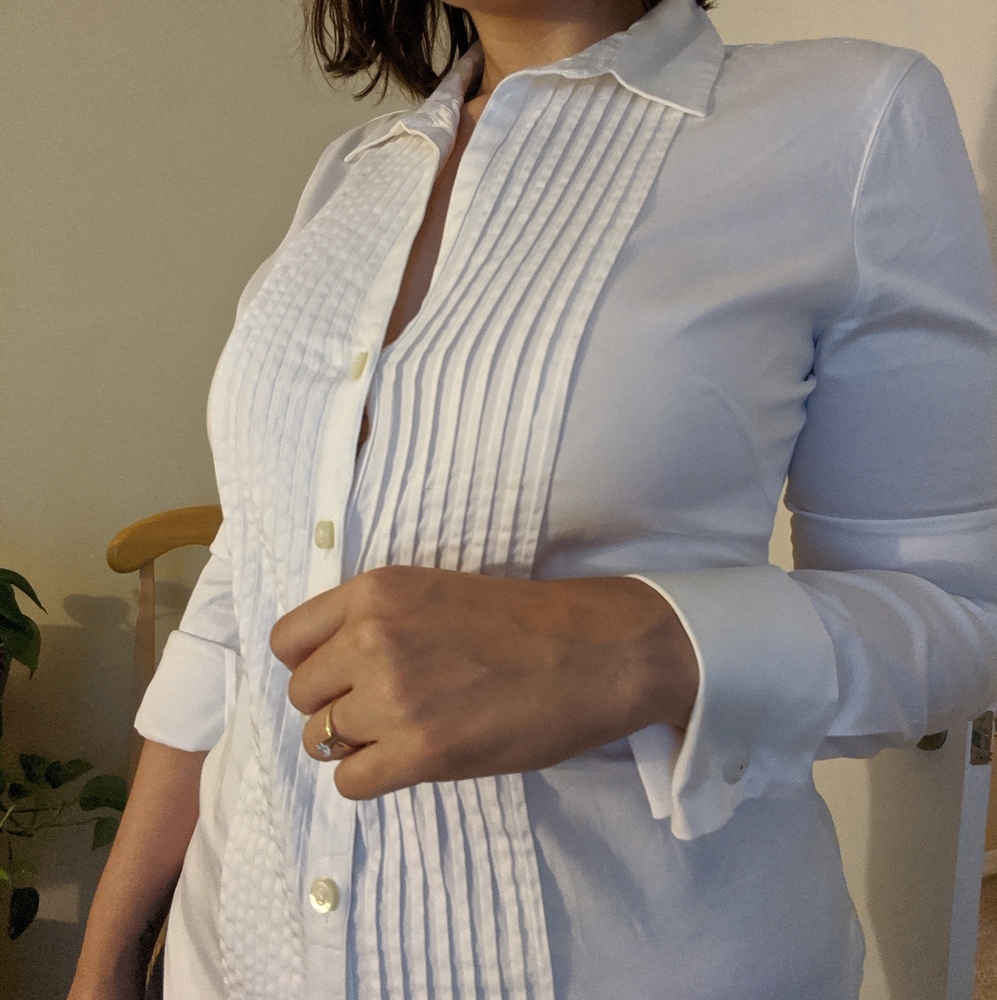 Banana Republic tuxedo style button up